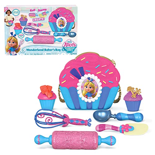 Just Play Disney Junior Alice 's Wonderland Bäckerei-Taschen-Set, Verkleiden und Spielen, offiziell lizenziertes Kinderspielzeug für Kinder ab 3 Jahren von Just Play