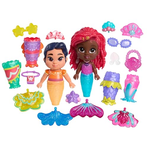 Just Play Disney Junior Arielle Meerjungfrau Deluxe Spielfigur mit Wechseloutfit (sort.), 19-teilig, Kinderspielzeug ab 3 Jahren von Just Play