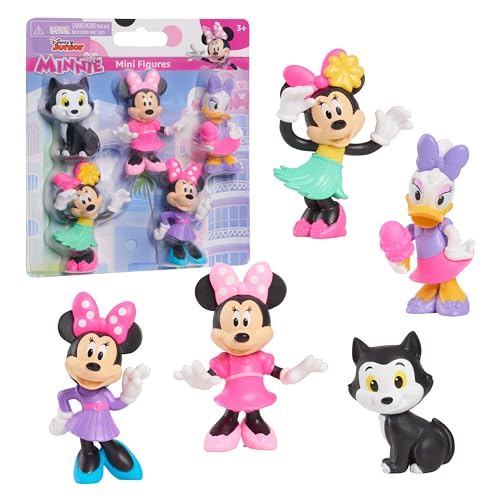 Just Play Disney Junior Minnie Mouse Minifiguren 5er-Pack, 4,3–6,9 cm große Sammelfiguren, Kinderspielzeug ab 3 Jahren von Just Play