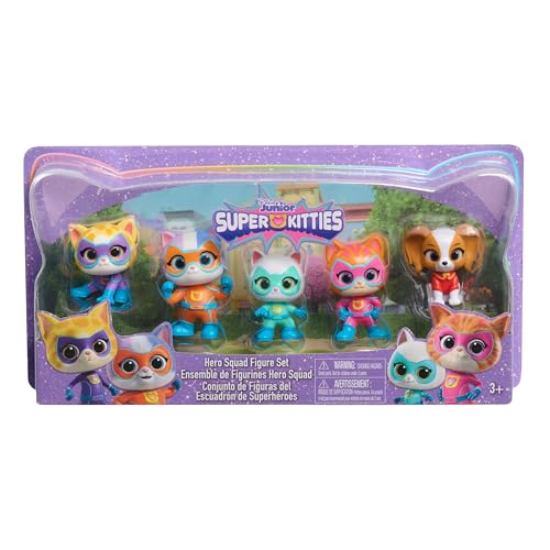 Just Play Disney Junior SuperKitties Heldenteam, 5-teiliges Figurenset, 5 cm große Sammelfiguren, Kinderspielzeug ab 3 Jahren von Just Play