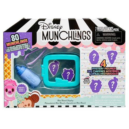 Just Play Disney Munchlings Mini Munch-Vitrinen, 7-teilig, 2,5 cm große Überraschungsfiguren zum Sammeln, Kinderspielzeug ab 3 Jahren von Just Play