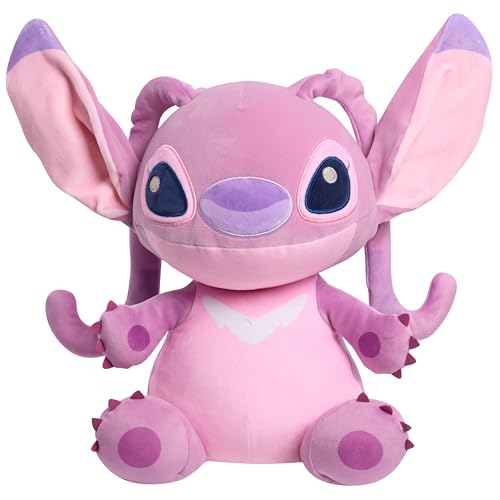 Just Play Disney Stitch Comfort gewichteter Plüschengel, offiziell lizenziert, 35,6 cm, Stofftier, superweicher, kuscheliger, dehnbarer Stoff, Alien, Rosa, Kinderspielzeug, für Kinder ab 3 Jahren von Just Play