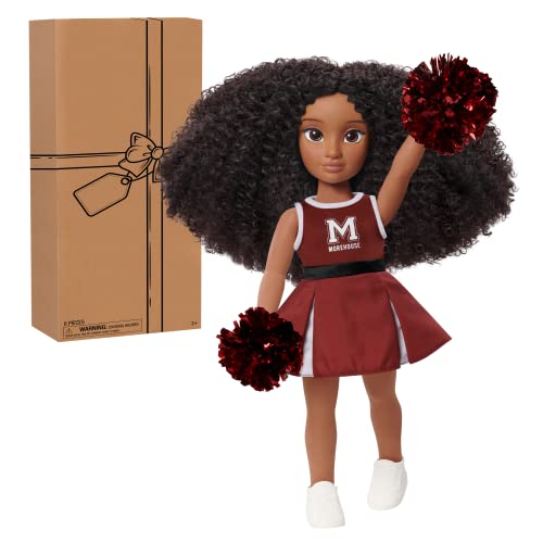 Purpose Toys HBCyoU Morehouse Cheer Captain Alyssa 45,7 cm Puppe & Zubehör, lockiges Haar, mittelbrauner Hautton, entworfen und entwickelt von Just Play