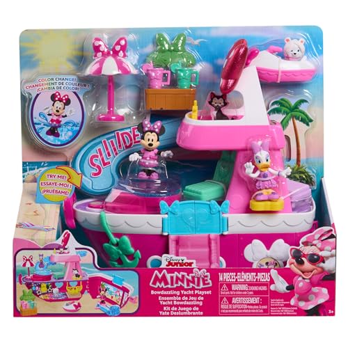 Just Play Minnie Mouse Bowdazzling Yacht-Spielset mit Licht- und Soundeffekten, 14-teilig, Kinderspielzeug ab 3 Jahren von Just Play