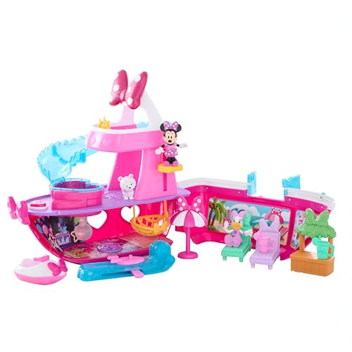 Just Play Minnie Mouse Bowdazzling Yacht-Spielset mit Licht- und Soundeffekten, 14-teilig, Kinderspielzeug ab 3 Jahren von Just Play