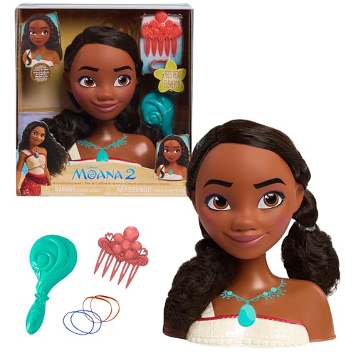 Just Play Disney Princess Moana 2 Styling Head, 7-Pieces, Pretend Play, Kids Toys for Ages 3 Up by von Just Play