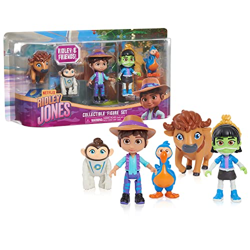 Just Play Netflix Ridley Jones Sammelfiguren-Set, 5er-Pack Ridley Jones and Friends Figuren, Ismat The Mummy, Peaches The Space Monkey, Fred The Bison, Kinderspielzeug für Kinder ab 3 Jahren von Just Play