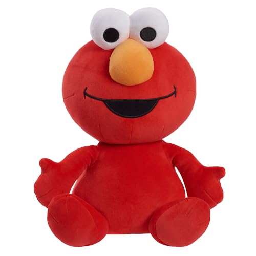 Just Play Sesamstraße Elmo, 35 cm großes, beschwertes Kuscheltier zur Beruhigung, rot, weiches Plüschtier, Kinderspielzeug ab 18 Monaten von Sesame Street