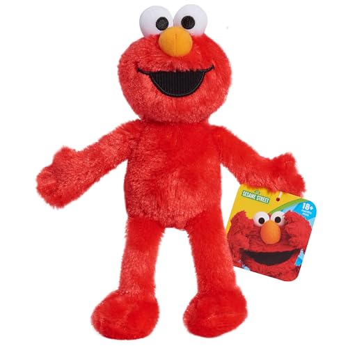 Just Play Sesamstraße-Freunde, 20 cm großes, nachhaltiges Elmo-Plüschtier, rot, Plüschpuppe, Kinderspielzeug ab 18 Monaten von Just Play