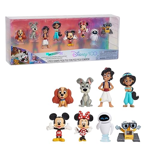 Just PlayQ Disney100 Years of Love Celebration Collection Limited Edition 8-teiliges Figuren-Set, offiziell lizenziertes Spielzeug für Kinder ab 3 Jahren von Just Play