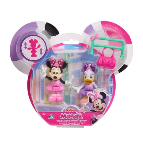 Just Play 89961 Disney Junior bewegliche Sammelfiguren Spielset mit Tasche und Stange 2-Pack Minnie Mouse und Daisy Duck Ballerina-Set 5cm, ab 3 Jahren, Mehrfarbig von Just Play