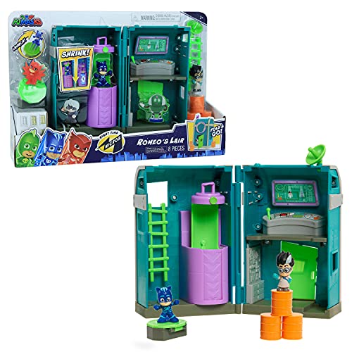 PJ MASKS 95706 Flair Night Time Micros Romeo's Lair Spielset, Mehrfarbig von Just Play