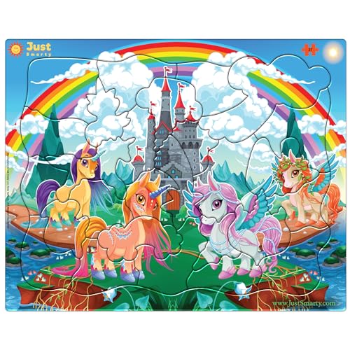 Just Smarty Einhorn-Puzzles für Kinder im Alter von 3–5 Jahren, Einhorn-Geschenke für Mädchen, 27-teiliges Regenbogen-Puzzle, Einhorn-Spielzeug, Geschenke für kleine Mädchen, Kinderpuzzles im Alter von Just Smarty