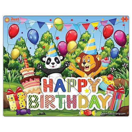 Just Smarty Happy Birthday Puzzles für Kleinkinder 1-3 | 19 Stück Mini Puzzles | Geburtstagspuzzle für Jungen und Mädchen | Vorschulpuzzles | Kinderpuzzles | 3-5 Jahre Kleinkind Geburtstagsgeschenk | von Just Smarty