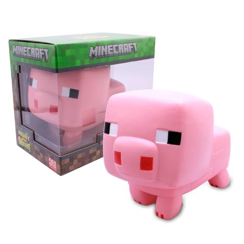 Minecraft Pig Mighty Mega SquishMe – perfekt für Partygeschenke, Klassenzimmerpreise, Stressabbau-Spielzeug, Fidget und Schatzkisten – Minecraft-Figuren, quetschbare Tiere und kleine Spielzeuge von Just Toys LLC