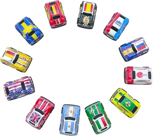 Juxtaposia 12 Stück Mini Auto Spielzeug Set,Aufziehautos mit Rückzug Kleine, Zurückziehen Katapult Auto,Geeignet für 2-6 Jahre Kleinkinder Spielen drinnen und draußen. von Juxtaposia