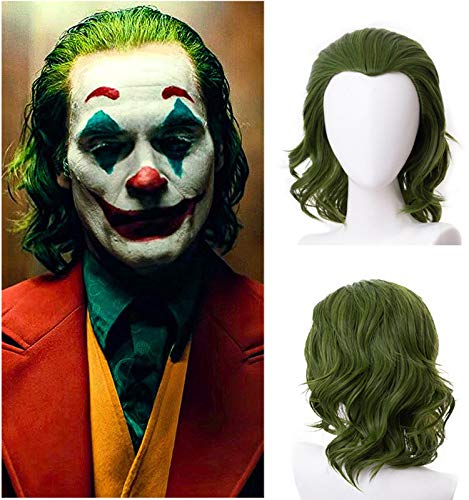 Grüne Perücken für Joker Kostüm Herren Joker Perücke Kurze Perücke für Kostüm Fasching Karneval Halloween VD105 von Juziviee