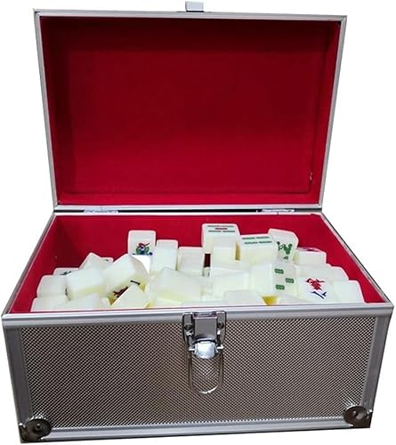 JvFbjLF Mah-Jong-Reiseset, Mahjong, chinesisches Mahjong, tragbares Mahjong (144 Steine), professionelles komplettes Mahjong-Set(Aluminum Box) von JvFbjLF