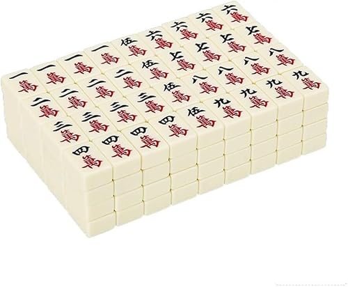 JvFbjLF Mahjong, chinesisches Mahjong-Set mit nummerierten Steinen, Reise-Mahjong, traditionelles chinesisches Mahjong-Set mit 144 Steinen(40#) von JvFbjLF