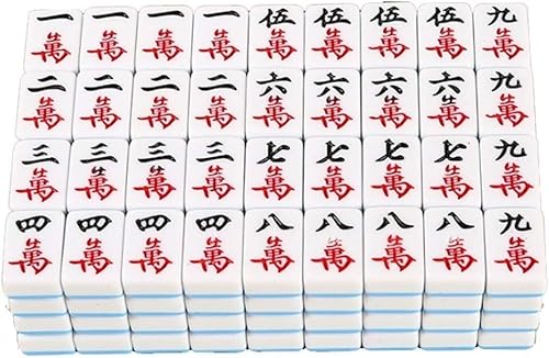 JvFbjLF Mahjong Chinesische Version Mahjong-Spielset inklusive 146 Spielsteinwürfeln, 2 Würfeln und Aufbewahrungstasche Mahjong-Spielsteine von JvFbjLF