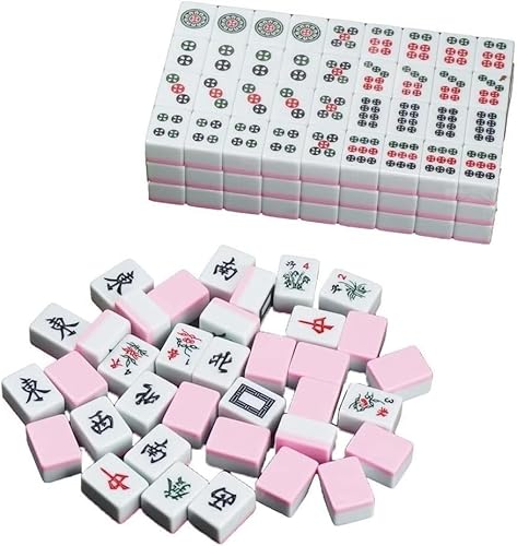 JvFbjLF Mahjong Klassisches chinesisches Mahjong 30 mm kleines tragbares Reise-Mahjong Haushalts-Hand-Mahjong Mahjong-Steine von JvFbjLF