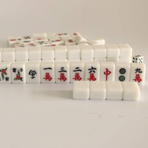 JvFbjLF Mahjong Klassisches chinesisches Mahjong 30 mm kleines tragbares Reise-Mahjong Haushalts-Hand-Mahjong Mahjong-Steine von JvFbjLF