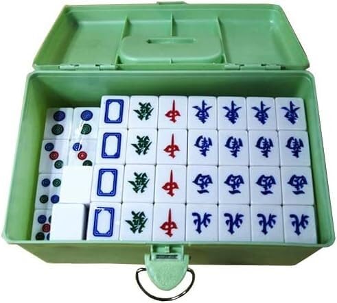 JvFbjLF Mahjong Klassisches chinesisches Mahjong Haushaltshand Mahjong Gewöhnlicher tragbarer Reise-Mahjong-Anzug(44x33x22mm) von JvFbjLF