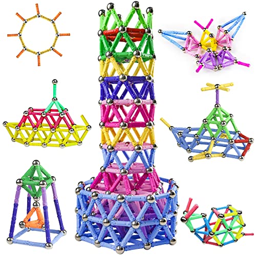 Jvchengxi 320 Stücke Magnetische Bausteine, Magnetische Stöcke Spielzeug, Magnet Lernspielzeug, 3D Puzzle Bauspielzeug Magnete Konstruktions Magnetblöcke, Stapelspielzeug-Set für Kinder und Erwachsene von Jvchengxi