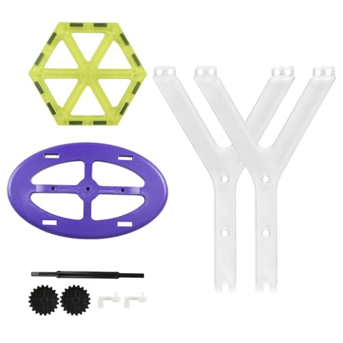 Jvchengxi Magnetische Bausteine STEM Konstruktion Fliese Magnet Blöcke Zubehörset 2 - (Handgekurbelte Windmühle Set: 9 Bestandteile) von Jvchengxi