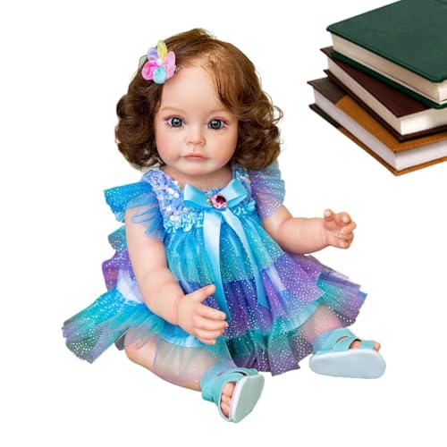 Baby Doll With Waterproof Body , Realistic Toddler Doll 22 Inch, Waterproof Real Doll For Bath Time, Soft Body Realistic Baby Doll, Interactive Toddler Doll Toy For Kids To Nurture With 21.65 Inches von Jvjggag