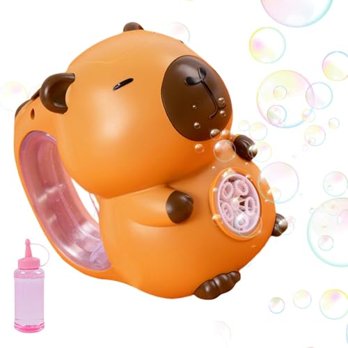 Capybara Toy, Bubble Machine, 5-Hole Automatic Bubbly, Capybara Bubble Blower Maker, Summer Outdoor Toy, Portable Bubble Maker Toys for Family Gatherings Or Children's Birthday Parties von Jvjggag