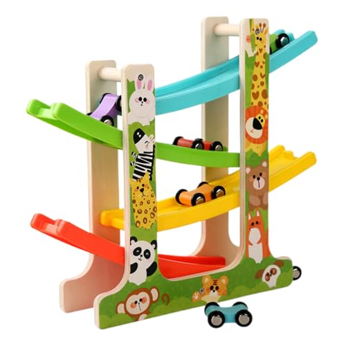 Car Ramp Toy Playset, Race Track Toy, Car Race Track, Educational Car Toys, Wooden Race Track Racer Toy Set, 11.81x10.24x2.76 Inches, Wood and ABS Construction for Kids Age 2 and Up von Jvjggag