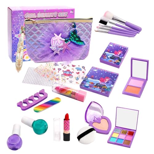 Children's Makeup Set, Washable Makeup, Little Girl Makeup Set, Creative Makeup Kit, 22-Piece Set Nail Accessory Set Sturdy Material Easy to Use Enhances Creativity Suitable for Kids Aged 3-12 von Jvjggag