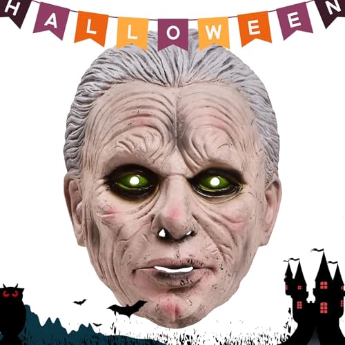 Halloween-Masken, gruselige Masken, gruselige Masken für Erwachsene, gruselige Masken, realistisches gealtertes Aussehen, bequeme Passform, atmungsaktives Design, professionelle Handwerkskunst für Hal von Jvjggag