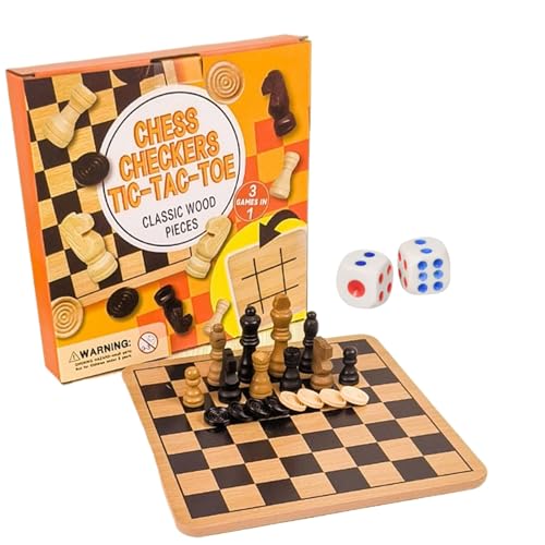 Holzschach -Set - Schachspiel Für Familienunterhaltung | Doppelseitiges Holzbrett Mit Klassischen Stücken, Interaktives Strategiespiel, Für Erwachsene, Reisen, Zuhause, Outdoor, 10,51 X 10,43 X 1,65 Z Holzschach -Set - Schachspiel Für Familienunterhaltung | Doppelseitiges Holzbrett Mit Klassischen Stücken, Interaktives Strategiespiel, Für Erwachsene, Reisen, Zuhause, Outdoor, 10,51 X 10,43 X 1,65 Z von Jvjggag