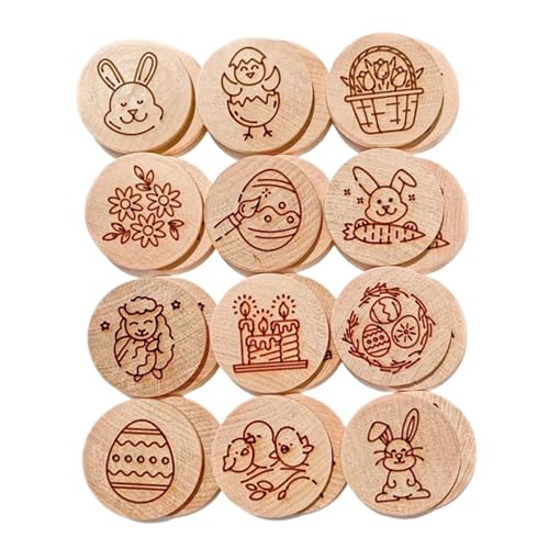 Interactive Wood Puzzle, Wood Matching Game Puzzle, Easter Preschool Match Puzzle Game, Educational Pattern Sorting Learning Games for 3 and Up Years Old Kids, 1.38x1.38x1.38 Inches, 72g von Jvjggag