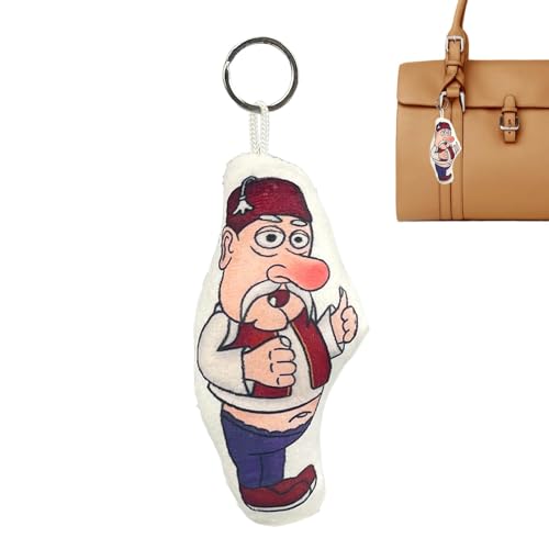 Jvjggag Anime Figures, Interactive Cartoon Figure Pendant with Sound, Funny Red Nose Old Man Doll, Hangable Ornament Keychain Decorating Accessories for Bag Backpack Purse, 12cm/4.72 inches von Jvjggag