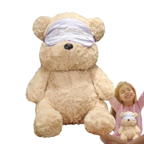 Jvjggag Bär Stofftier Plüsch, süßes Bär Plüschtier, Soft Bear Wear Masque Plüschtier, Simulation Gefüllte Plüschtiere Bärenpuppe Niedliches Tierstofftier, Entzückende Bärenpuppe, Weiches von Jvjggag