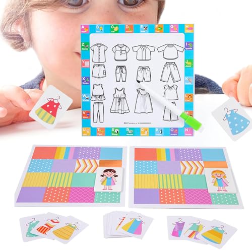 Jvjggag Brettspielformat für Kinder, pädagogisch wertvolles Make-up-Spaßspiel, interaktives Modespielzeug-Set, Make-up-Spaßspiel mit passenden Elementen 24 x 2,5 x 23 cm für Kinder von Jvjggag