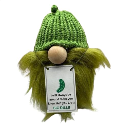 Jvjggag Crochet Emotional Support Pickle GNOME, Handmade Pickle GNOME Inspirational Emotional Support, Stress Relief Pickle GNOME Crochet Doll for Men Women Pickle GNOME Lovers von Jvjggag