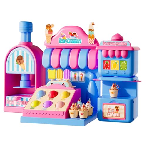 Jvjggag Farbteig-Sets, Teigeis-Set - Kitchen Creations Eismaschinen-Ton-Set | Kreatives Spielküchen-Eiscreme-Set, lustiges buntes Eiscreme-Tonspielzeug für Kinder ab 3 Jahren von Jvjggag