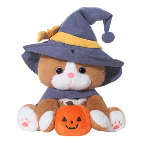 Jvjggag Halloween Katze Kuscheltier,Hexenkatze Mit Und Umhang | 25 cm Plüsch Kitten Kuscheltier Für Kinder Mädchen Geburtstag Halloween Party Wohnzimmer Sofa Schlafzimmer Bett Deko Jvjggag Halloween Katze Kuscheltier,Hexenkatze Mit Und Umhang | 25 cm Plüsch Kitten Kuscheltier Für Kinder Mädchen Geburtstag Halloween Party Wohnzimmer Sofa Schlafzimmer Bett Deko von Jvjggag