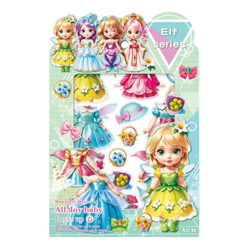 Jvjggag Magnetic Dress Up Dolls, Costume Dress Magnetic, Princess Paper Dolls, Magnetic Dress Up Princess, Magnetic Dress-Up Dolls Acrylic Princess Paper Dolls with Magnetic Dress-Up Clothes for Kids von Jvjggag