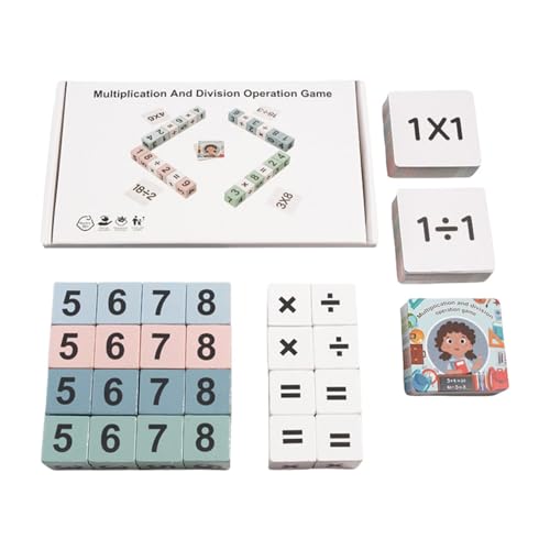 Jvjggag Math Games, Math Toys, Multiplication Division Games, Educational Toy for Kids, Interactive Wooden Math Toys for Educational Play Travel-Friendly Math Games for Kids von Jvjggag