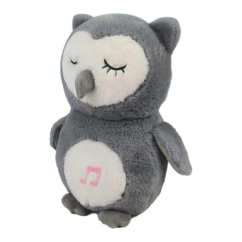 Jvjggag Plush Sound, Stuffed Musical Owl, Breathing Plush Toys, Soft Music Nightlight, Stuffed Owl Doll with Soothing Sounds for Babies Plush Musical Toys for Calming Bedtime Routine von Jvjggag