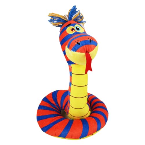 Jvjggag Snake Plush Doll, Ringing Tail Sound Classic Style Animal Snake Plush, Year of The Snake Doll, Year of The Snake 2025 Cartoon Plush Doll, Chinese New Year Decoration for Friends Family von Jvjggag