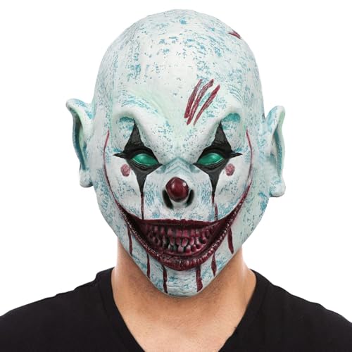 Jvjggag Spooky Clown Face Clown Masque Adult Scary,Halloween Cosplay Clown Masque | Halloween Full Face Clowns Headwear, Creative Clowns Masque for Cosplay von Jvjggag