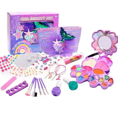 Makeup Toy, Washable Makeup, Little Girl Makeup Set, Creative Washable Makeup Set, 26-Piece Set Real Cosmetic Kits Girls Toys Nail Accessory Set Makeup Tool Set Safe for Little Girls Aged 3-12 von Jvjggag