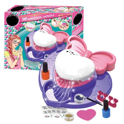 Nail Polish Set, Nail Studio Set, Nail Machine Beauty Toy, Princess Girl Nail Set, All-in-1 Organizer Nail Dryer Included Pretend Play Toy Cute Design Not-Toxic Washable Fun and Engaging Safe for Kids von Jvjggag