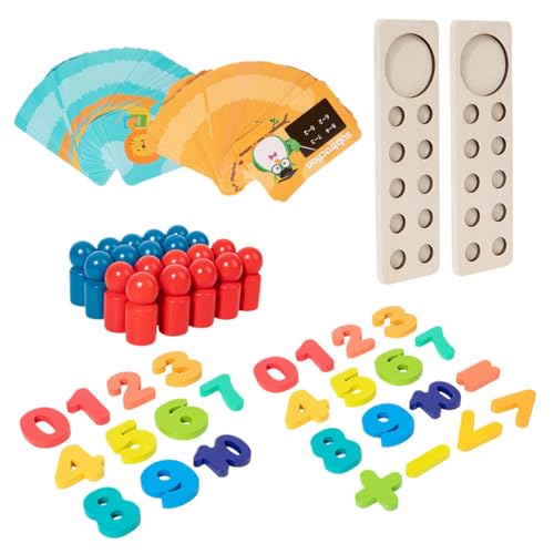 Zählspielzeug, Mathematikspiele, Additions-Subtraktionsspielzeug, Lernspielzeug aus Holz, Mathematik-Manipulationen, Vorschul-Lernaktivitäten, Thanksgiving-Thema, pädagogisch, verbessert kognitive von Jvjggag